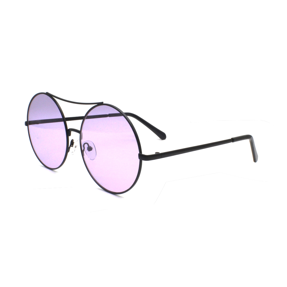 2020 UV400 Wholesale Vintage Classic Popular Double Bridge Round Metal Sunglasses