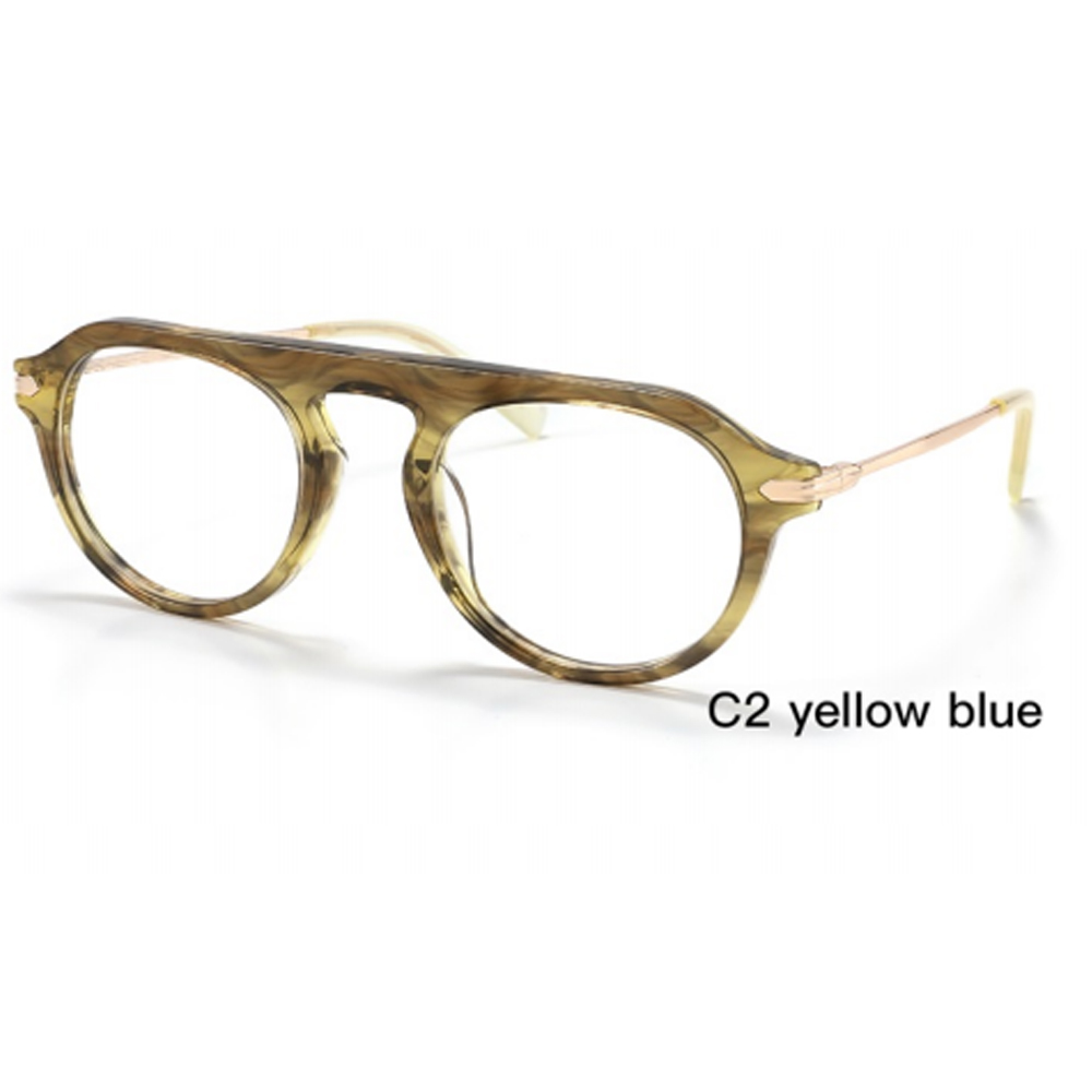 DILICN 2023 New Fashion Acetate Optical Frame Model YD1256 Round frames Beckham's same style