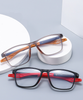 2024 New Unisex Anti-Blue Light Reading Glasses Fashionable Big Frame PC Sports Spectacles Oval Geometric Pattern Diamond Face