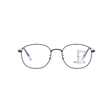 New progressive multi-focal ultra-light metal full-frame anti-blue light reading glasses