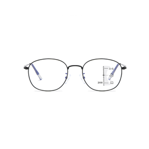 New progressive multi-focal ultra-light metal full-frame anti-blue light reading glasses