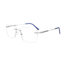 Unisex Stainless Steel Rimless Glasses Frames Solid round Style Optical Eyewear Diamond Face Shape Match Wholesale for Men