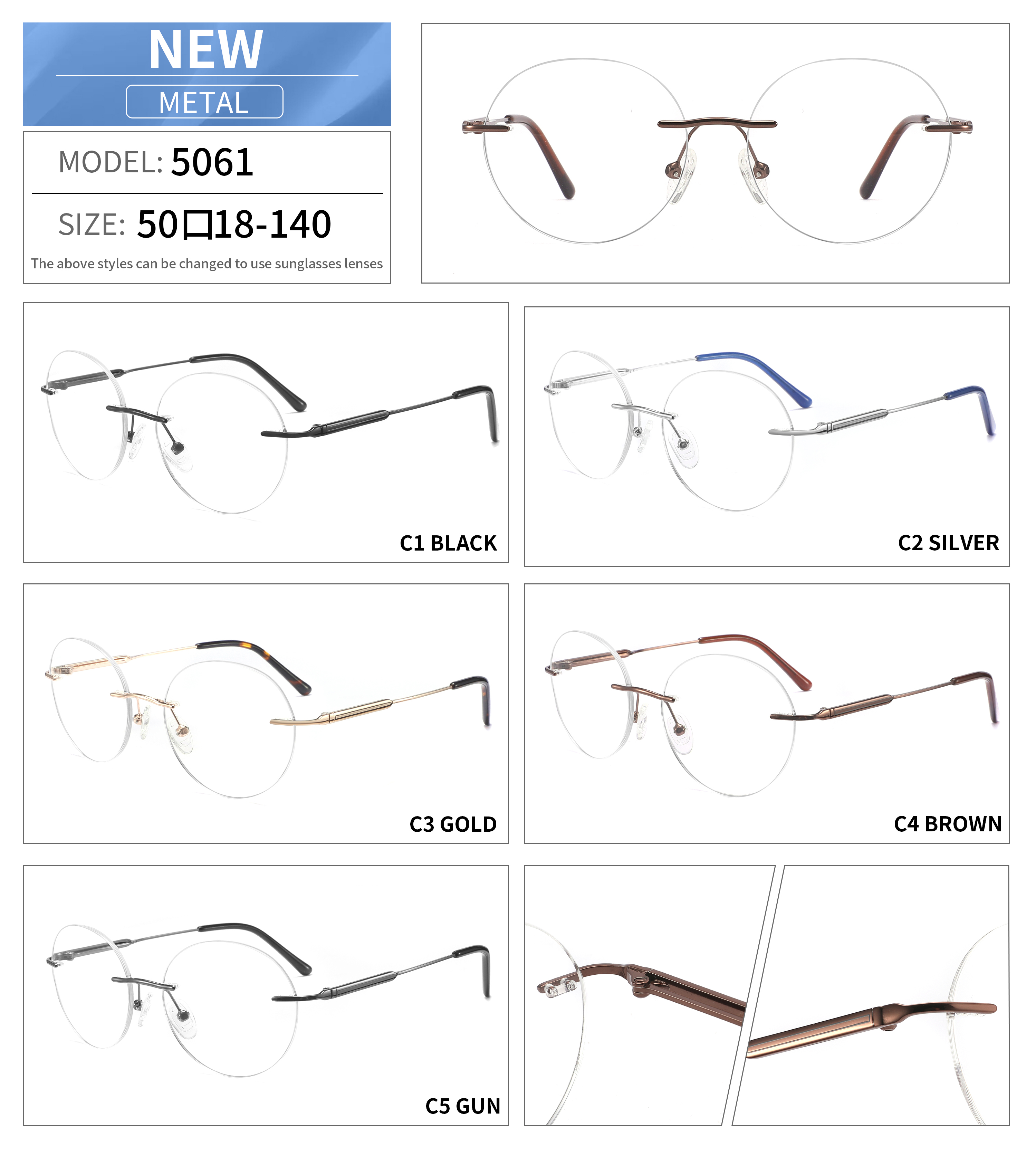 Luxury highest quality men's Rimless Glasses Women man Frameless Glasses Eyeglasses frames for men