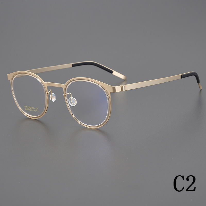 2024 new retro pure titanium round frame ultra-light men's optical frame