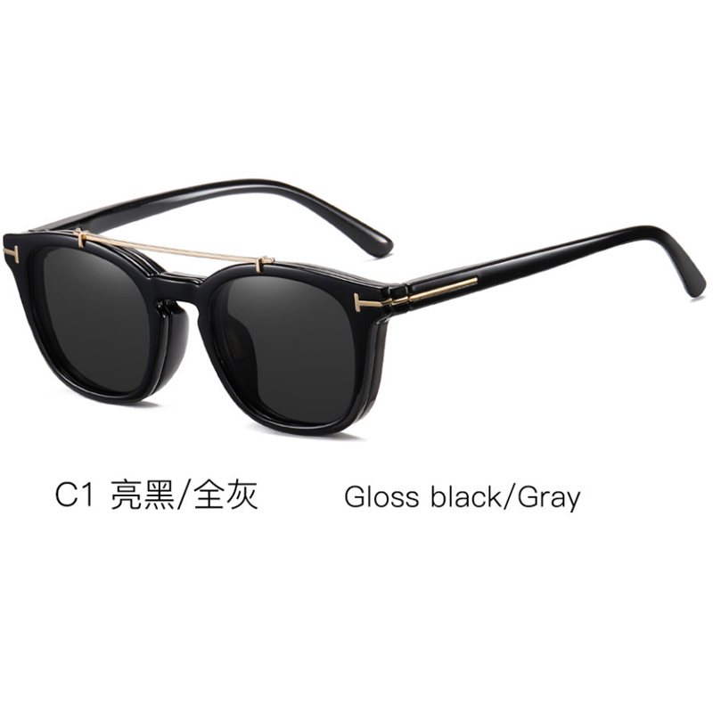 DILICN New Magnetic Clip Glasses, Polarized Lenses, Anti-Blue Light Glasses Fashion Glasses TR and Metal Materiale 95308 round frame