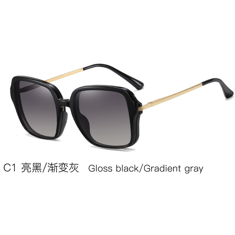 DILICN New Magnetic Clip Glasses, Polarized Lenses, Anti-Blue Light Glasses Fashion Glasses TR and Metal Materiale 95319 large frame rectangle 