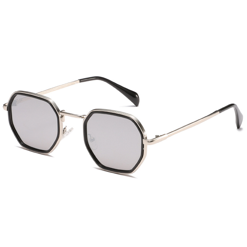 man classic luxury sunglasses high quality metal polygon sunglasses metal vintage frame for women