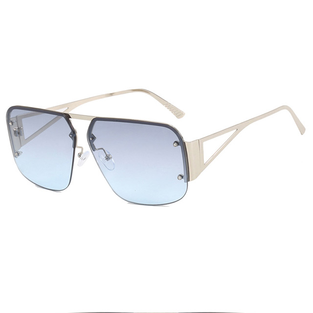 Square sunglasses fashionable sunglasses European and American retro half frame