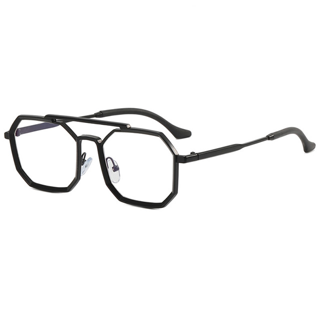 2023 New Men's Steampunk Double Bridge Sunglasses Polygonal Sunglassesrican retro half frame