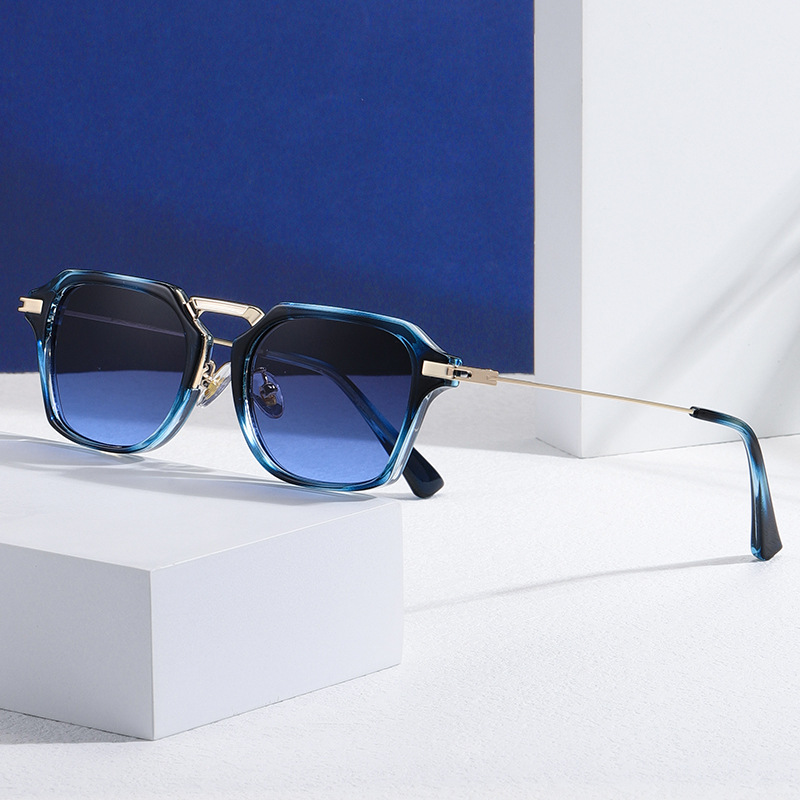 Trendy Sunglasses 2024 Vintage Ocean Plastic metal Shades Rectangle Sunglasses for Women Men