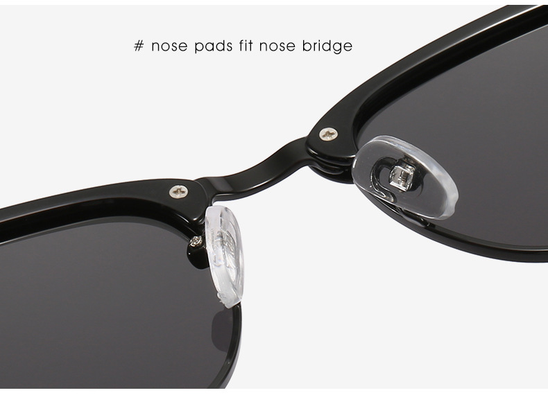 Luxury Men Half Rimless Frames UV400 Polarized Lens Sunglasses