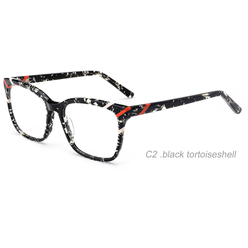 DILICN new acetate fiber optical frame female rectangular colorful splicing fashion frame LM2324