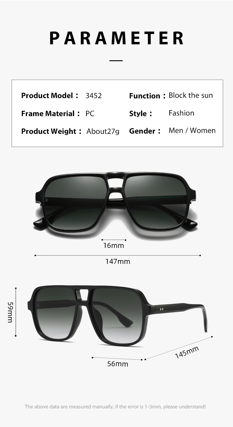 wholesale custom logo lentes de sol fashion men designer sun glasses double bridge vintage sunglasses