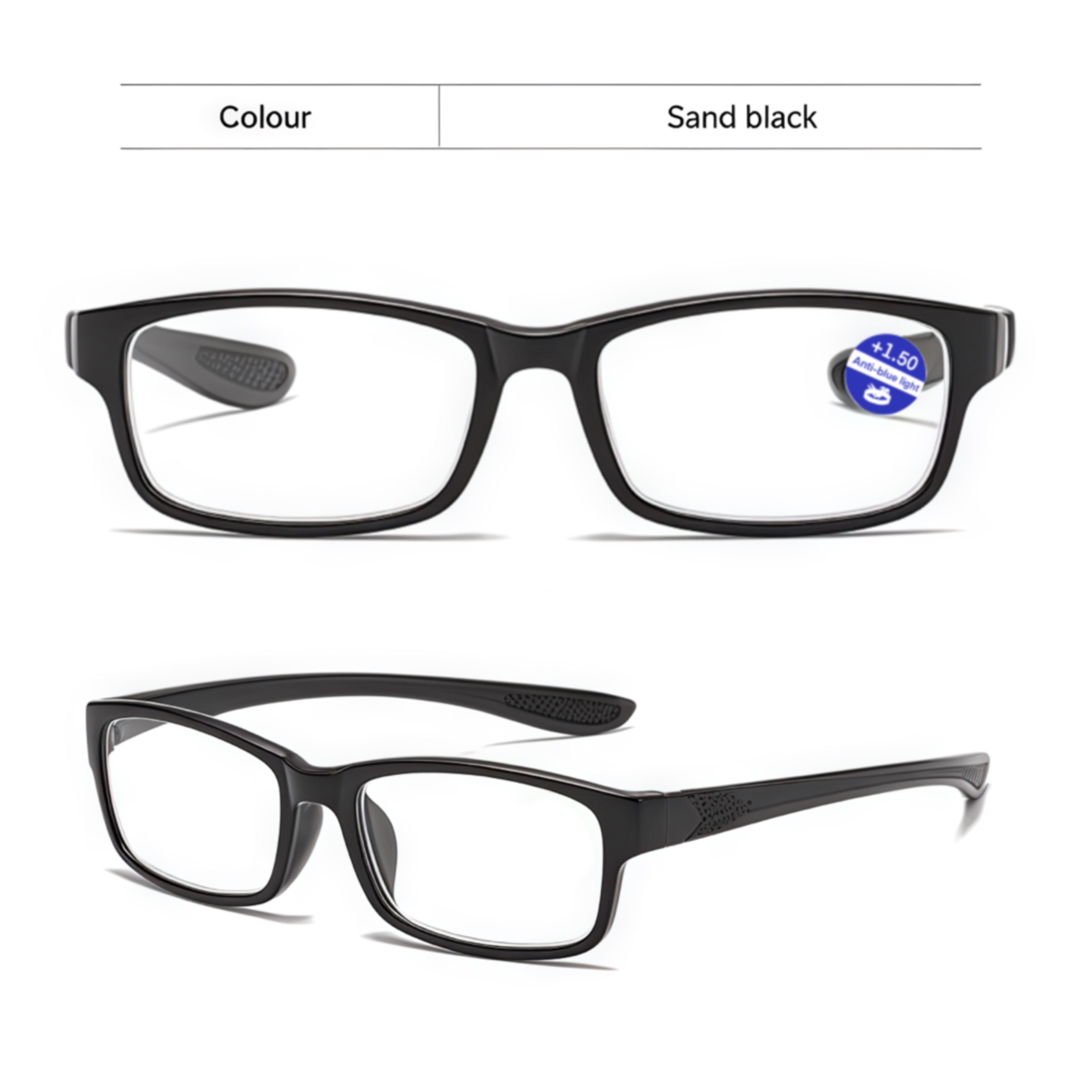 DILICN Multifocal Reading Glasses Unisex - Clear Vision AC Lens Ultra-Light PC Frame for All-Day Wear