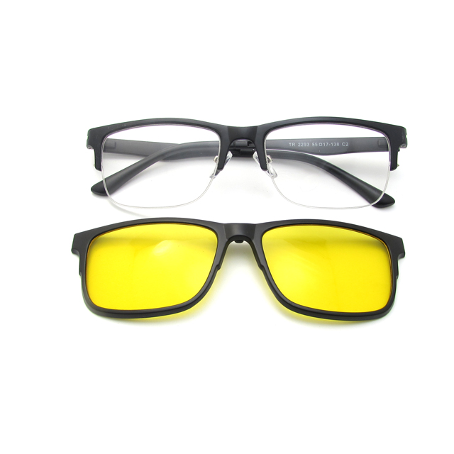 Tr90 4 In 1 Men Women eyewear Magnet Polarized Sunglasses Interchangeable Magnetic Clip On Glasses