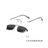 2 In 1 Magnet Clip on Sunglasses Rimless Optical Frame Men Driving Detachable Lens Style Sun Glasses