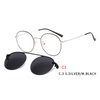 Round Vintage Magnetic Sunglasses Clip on for Men Women Metal Frame