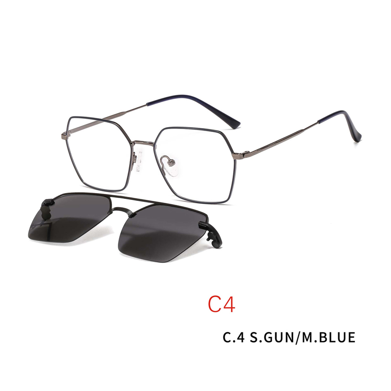 2 In1 Glasses Frame Magnetic Sunglass Clip On Sunglasses Eyeglasses