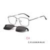 2 In1 Optical Spectacle Frame Men With Clip On Sunglasses Polarized Magnetic Glasses