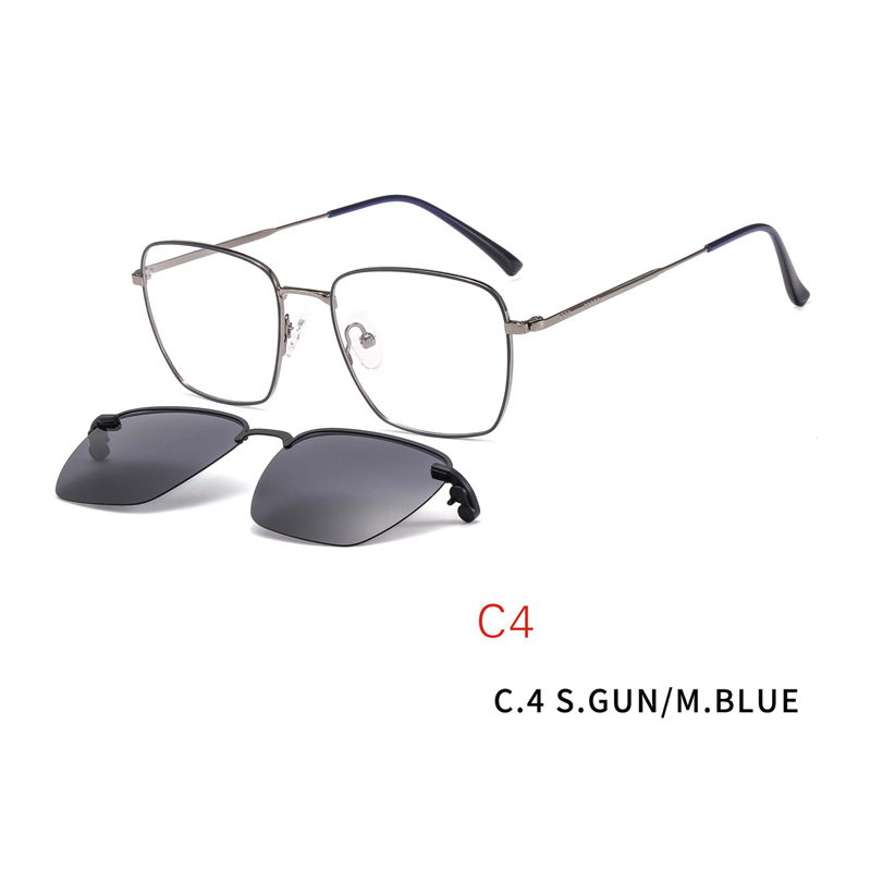2 in1 Optical Spectacle Frame Men Women Clip On Sunglasses Polarized Lenses Magnetic Sun lens Prescription Eyeglasses