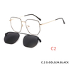 2 in1 Ultra Light Mens Optical Eyeglass Frame Style Glasses Eyewear With Magnetic Clip On Sunglasses For Driving