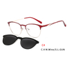 2 In1 Women Sun Glasses Eyeglasses Frame With Magnet Clip On Sunglasses Female