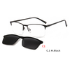 2 In 1 Magnet Clip On Sunglasses Men Metal Square Shades Sun Glasses Optical Myopia Eyeglasses Frame