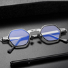 Folding Ultra Unisex Reader Metal Eyeglasses Anti Blue Light Polygon Reading Glasses