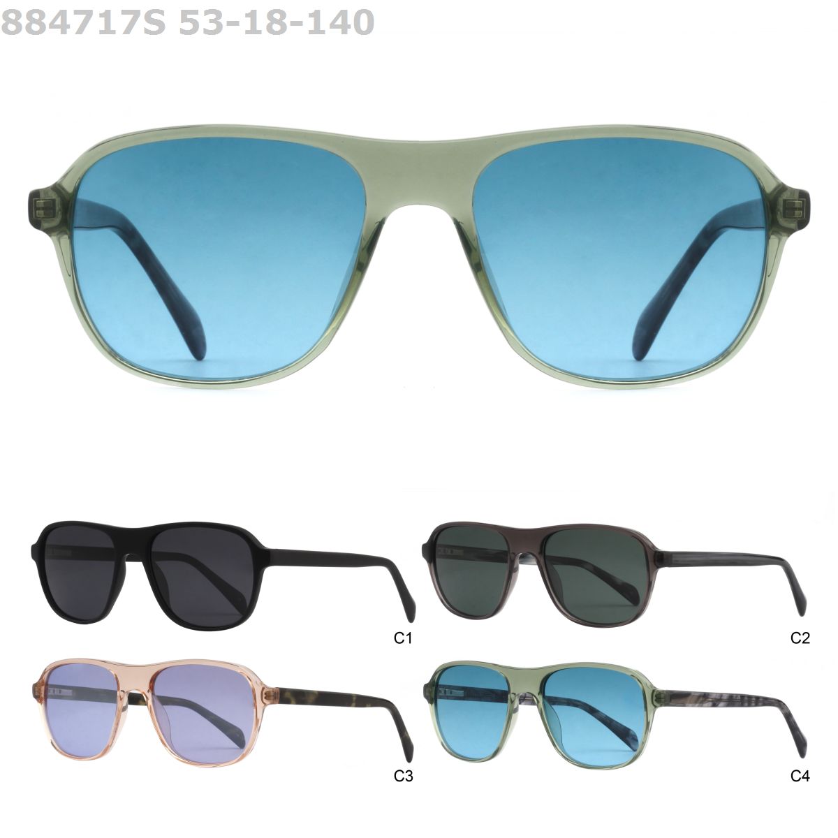 Big Frame For Men Female Aviation Sun Glasses Polarized Uv400 Pilot Acetate Sunglasses