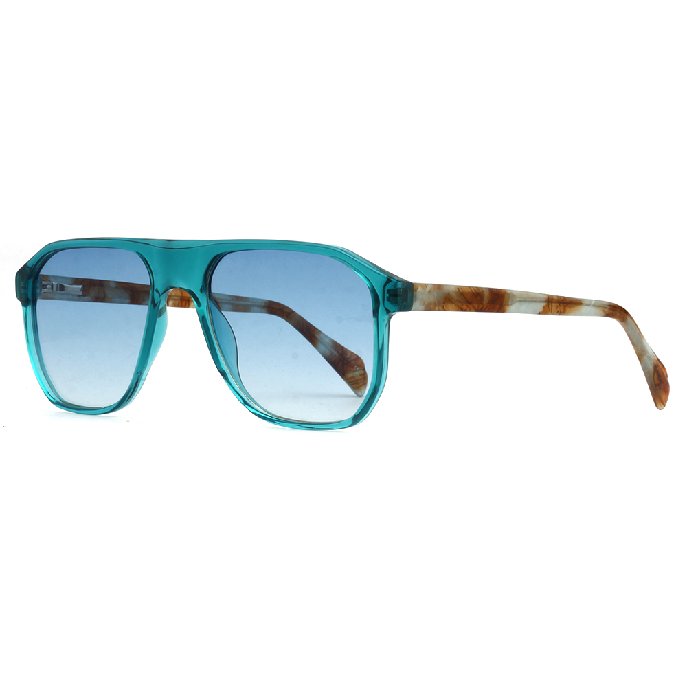 New Arrival Eco Friendly Acetate Sun Glasses Custom Logo Polarized Shades Acetate Pilot Sunglasses for men