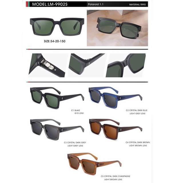 Acetate Sunglasses Polarized Shade Square Unisex