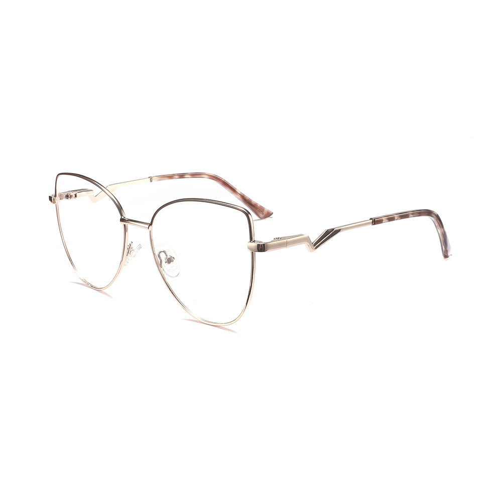 Unisex Spectacles Frames Cat Eye Glasses Metal Optical Frame for Men Women 2024