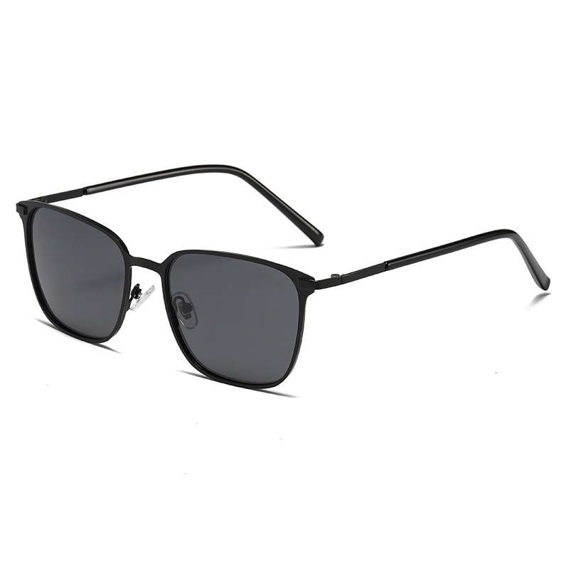 Rectangular square metal sunglasses men's anti-ultraviolet driving polarized sunglasses