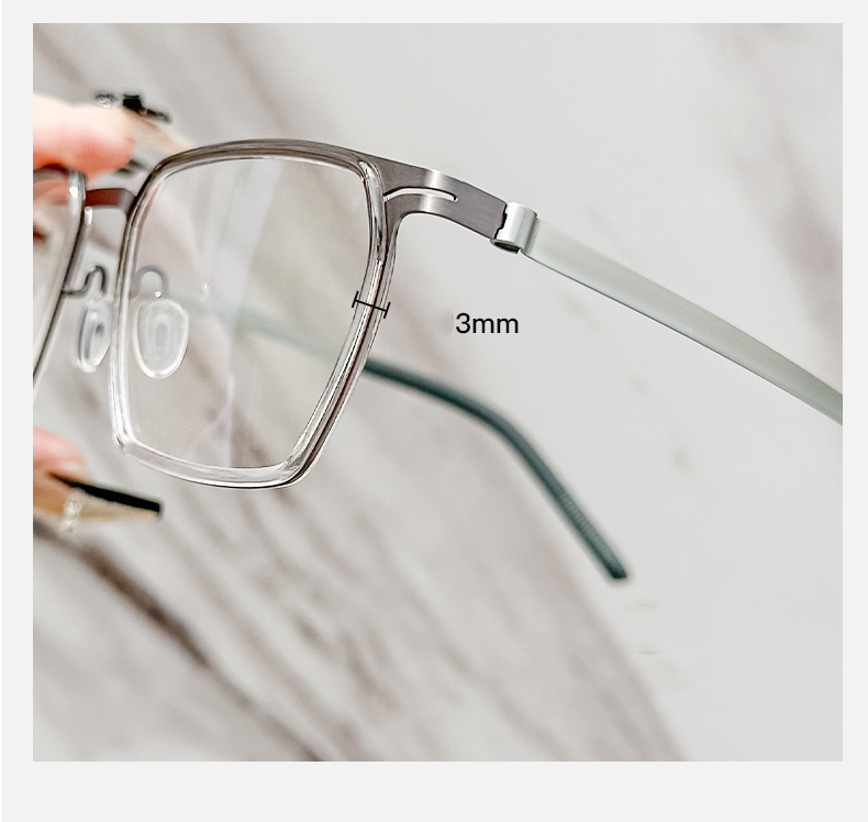 2024 New anti-blue TR90+ pure titanium square frame men's optical frame