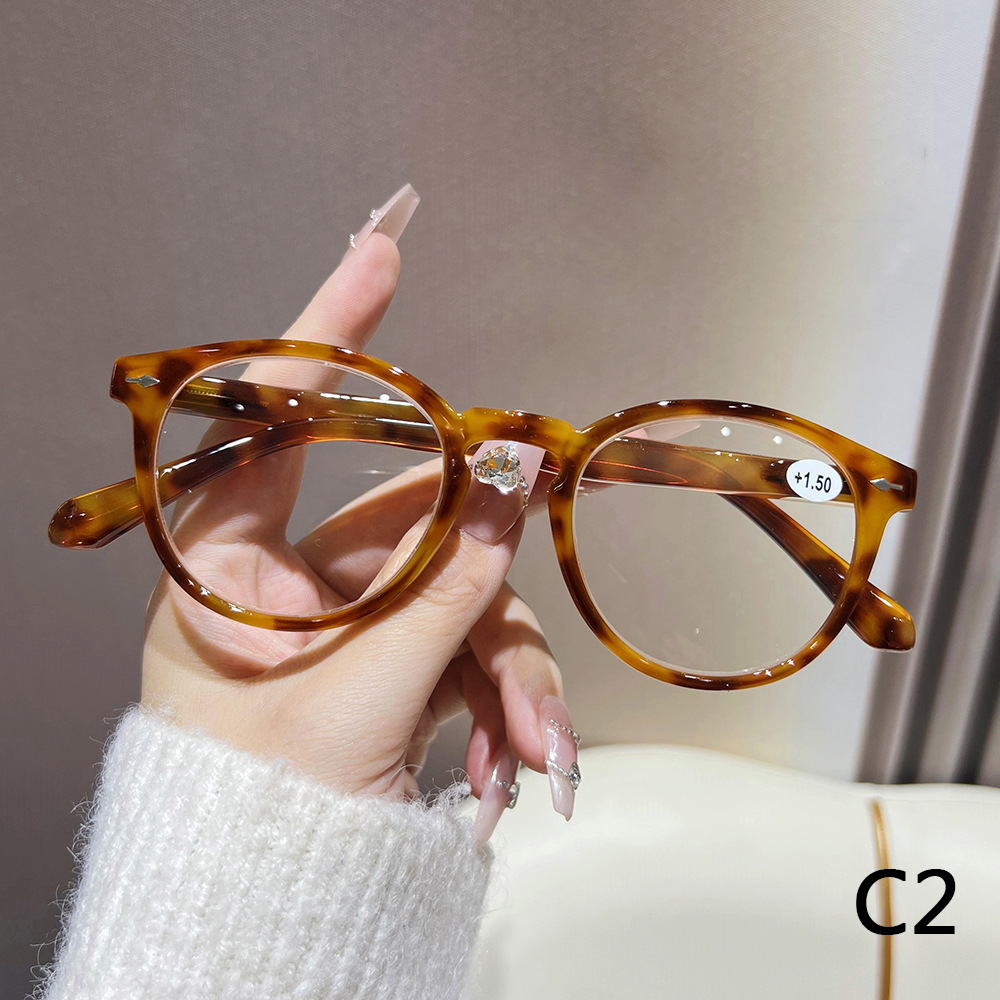 2024 new round frame fashion personality middle-aged and elderly reading glasses for men and women reading glasses