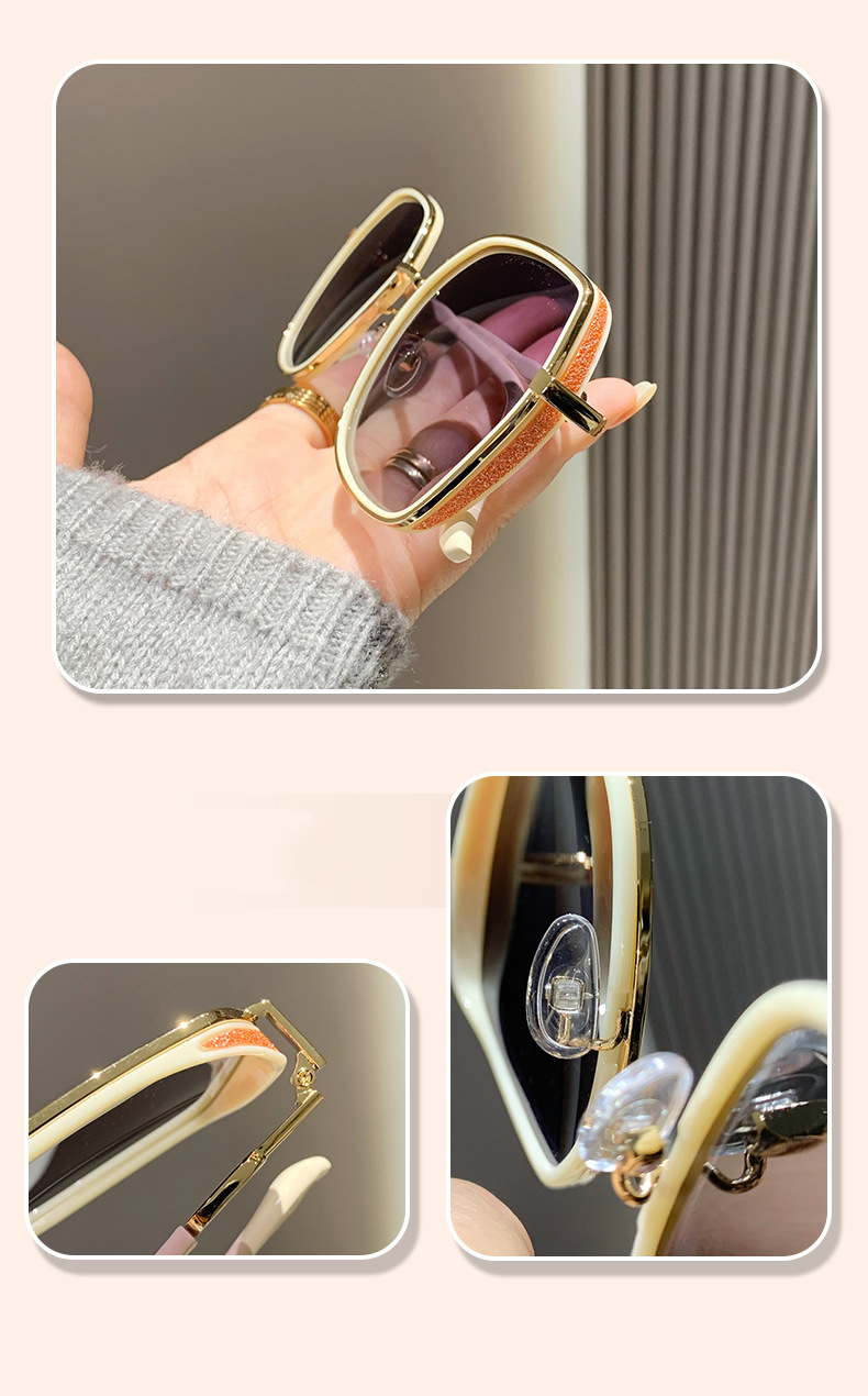 2024 new fashion simple and lightweight large frame women's polarizing sunglasses