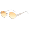 2024 Vintage Women's Punk Fashion Sun Glasses Shades Oval Metal Sunglasses