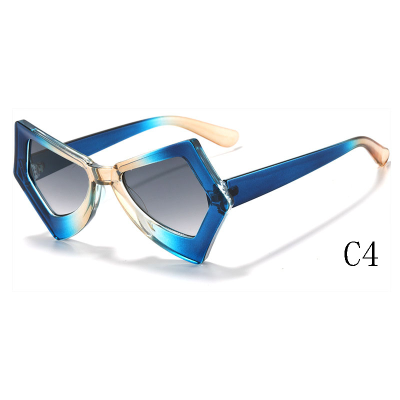 UV400 Unique Butterfly Designer Sun Glasses Ladies Colorful Gradient Polygon Custom Shades Fashion Cat Eye Women Sunglasses