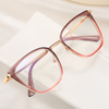 DILICN new spliced ​​two-color optical frame fashionable women's cat eye wholesale European and American best-selling models
