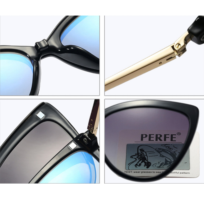 DILICN New Magnetic Clip Opticalframes, Polarized Lenses, Fashion Glasses TR and Metal Materiale 95658 cat eye frames trendy glasses
