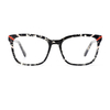 DILICN new acetate fiber optical frame female rectangular colorful splicing fashion frame LM2324