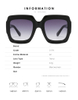 American and European Trendy Oversized Square Colorful Sunglass Vintage Customized Womens Shades Designer Sunglasses Sun Glasses