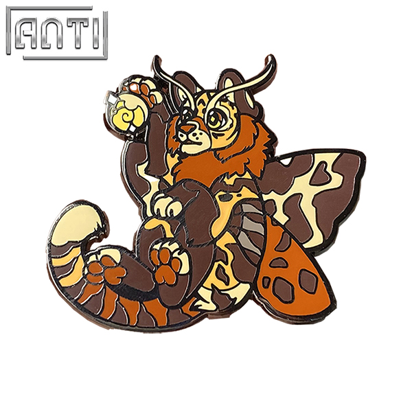 Cartoon Cute Elf Badge Cartoon Character Bee With Wings Tiger Strange Animal Black Nickel Metal Hard Enamel Lapel Pin