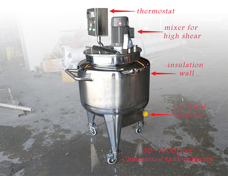G-D TRS-2.2 100L homogenizing tank with heating jacket