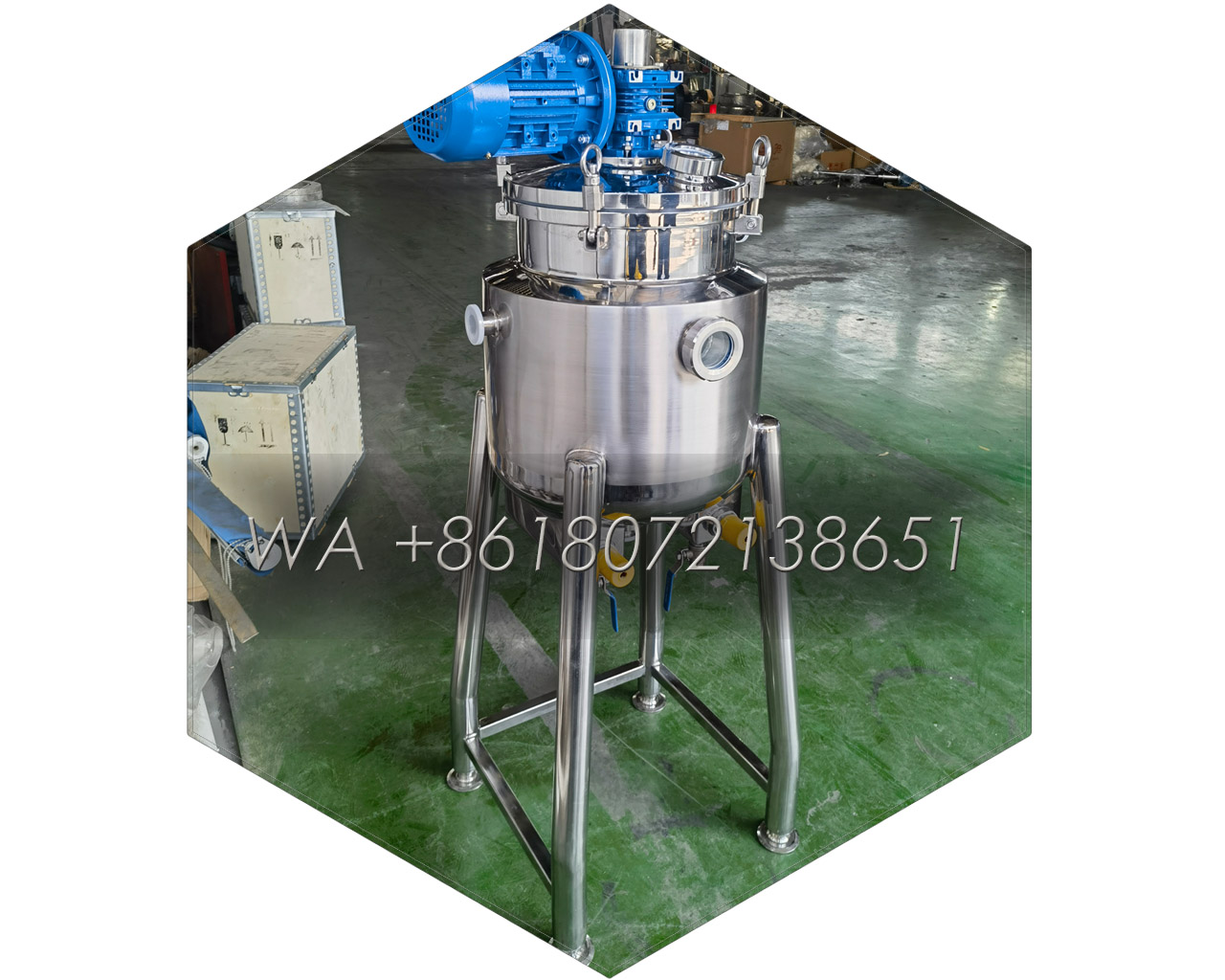 20~500Liter Oil Jacketed Heating Mixing Tank Reactor with Built-in Electric Heating Element