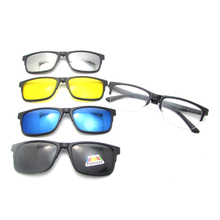 Tr90 4 In 1 Men Women eyewear Magnet Polarized Sunglasses Interchangeable Magnetic Clip On Glasses