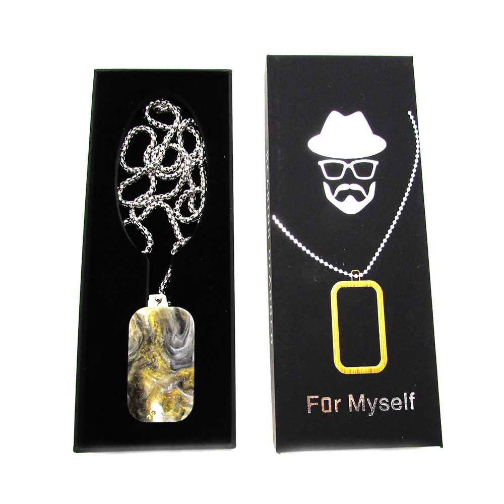 Mens Necklace Shape Foldable Reading Glasses with Chain 