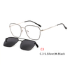 Square Magnetic Sunglasses Clip on for Men Women Metal Frame