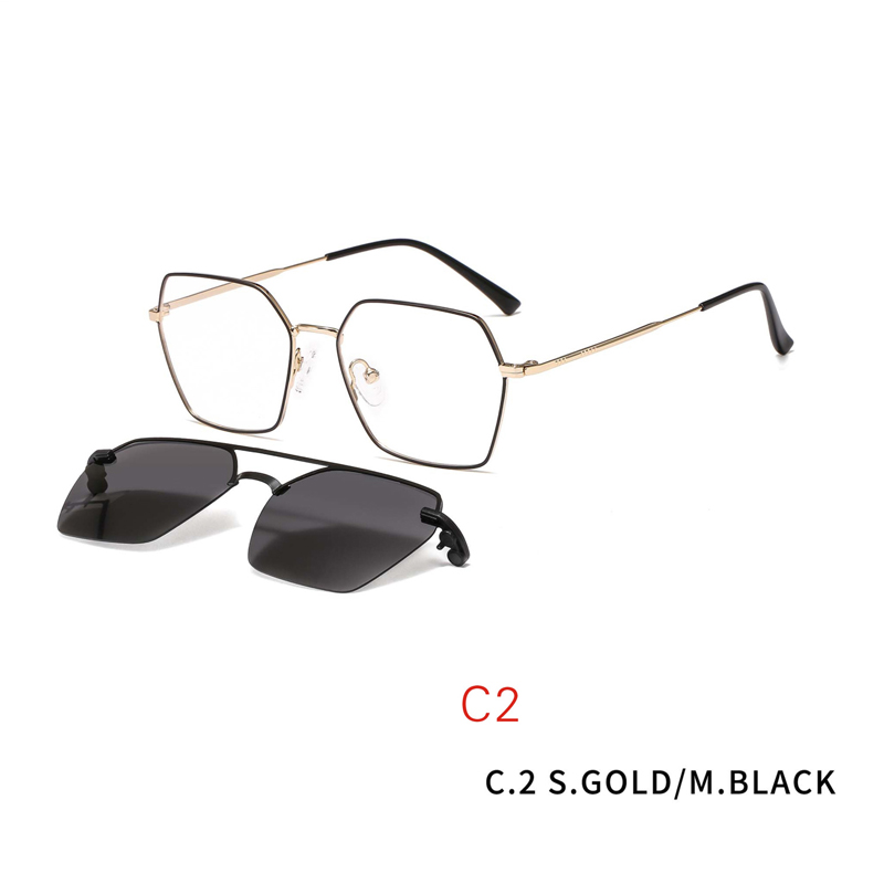 2 In1 Glasses Frame Magnetic Sunglass Clip On Sunglasses Eyeglasses