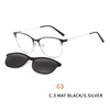 2 In1 Square Magnet Clip On Sunglasses Men Optical Prescription Eyeglasses
